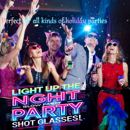 LED Light-Up Party Wine Glasses Set – 12 or 15pcs Glowing Plastic Cups with Colorful LED Lights for Birthday, Bar, Wedding, Holiday & Sports Events