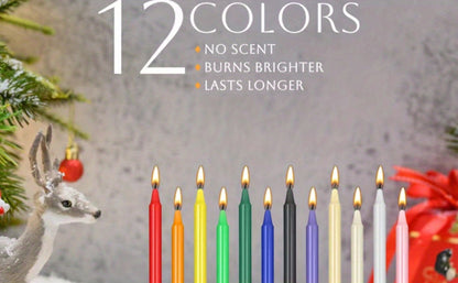 Colored Chime Candles Spell Candles Set Unscented Taper Candles 6.3in for Witchcraft Altar Ritual Meditation Prayer – 12 Assorted Colors, Halloween Gothic Decor, Magic Candle Holder Compatible