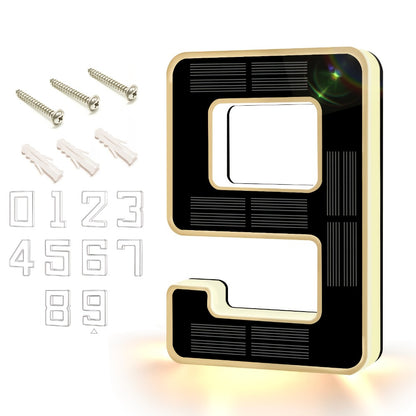 LED Solar House Number Light 6.7 Inch Wall Mounted – Smart Sensor Illuminated Address Number for Home Decor, No Wiring Energy-Saving Solar Powered Outdoor Light