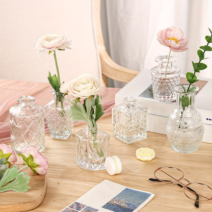Glass Bud Vases Bulk Set – Clear Flower Vases for Wedding Table Centerpieces, Home Decor, Birthday, Anniversary & Holiday Party Decorations