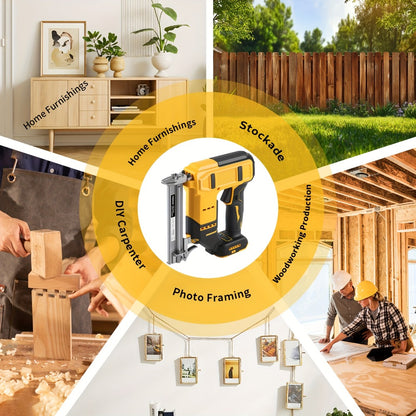 Cordless Brad Nailer and Stapler 2-in-1 Compatible with DEWALT 20V MAX Battery, Brushless Motor, Heavy-Duty Safety Lock, Fires 1-3/16" Nails & 7/8" Staples for Flooring Trim Woodworking (Tool Only)