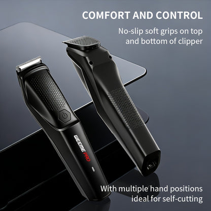 Beard Trimmer for Men - Professional Hair Clipper Electric Razor Zero Gapped T-Blade Edger Liner Cordless Rechargeable Mustache Trimmer Grooming Kit for Body Face Neck Black