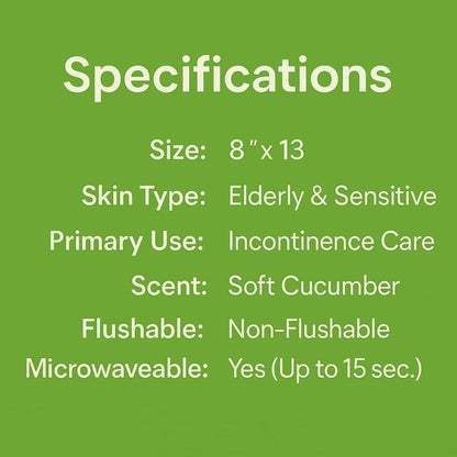 Extra Large Adult Wet Wipes 8x13 Inch 240ct 4 Packs of 60 Aloe Vitamin E Cucumber Scent Alcohol-Free Latex-Free Disposable Bathing Wipes for Elderly Incontinence Personal Care