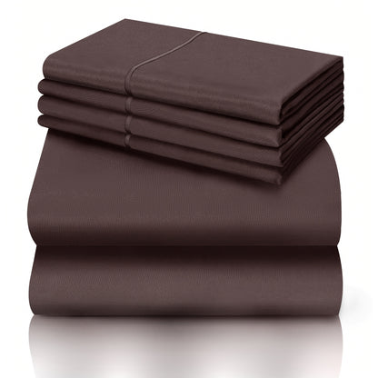 California King Sheet Set 6-Piece Breathable Cooling Bed Sheets Ultra-Soft Hotel Luxury Microfiber 18 Inch Deep Pocket Wrinkle Fade Resistant Flat Sheet Fitted Sheet 4 Pillowcases Multiple Colors