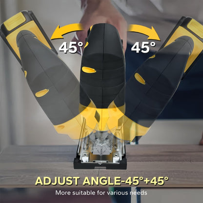 Cordless Jigsaw Compatible with DeWalt 20V Battery - Variable Speed 0-2700 RPM, 80mm Cutting Depth, LED Work Light, 0°-45° Bevel, 3 Orbital Settings for Wood Metal PVC Cutting