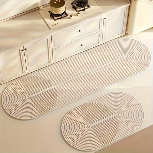 Anti-Fatigue Kitchen Mat Non-Slip Absorbent Standing Mat for Kitchen Laundry Room Hallway Bathroom Entryway Door Mat Comfort Floor Pad Striped Design