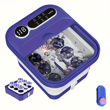 Foot Spa Bath Massager with Heat and Bubbles – Foldable Electric Foot Soak Tub with Automatic Heating, Bubble Massage, Relaxation Therapy for Home Use