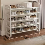 white 5-layer shoe rack
