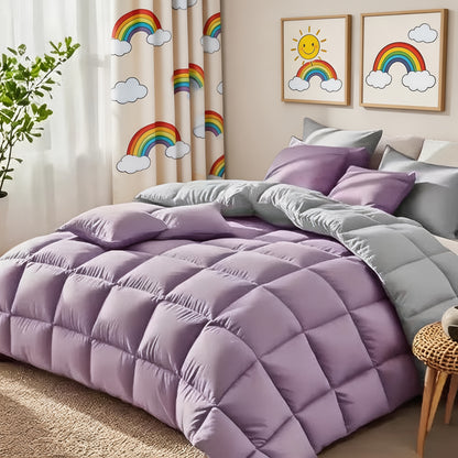 Comforter Set 7 Piece Bed in a Bag Full Queen King Soft Satin-Like Fabric with Fitted Sheet Flat Sheet Pillowcases Breathable Bedding Set for Bedroom Hotel