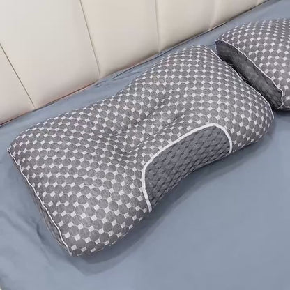 Cervical Neck Support Pillow Soft Knitted Ergonomic Orthopedic Contour Pillow for Deep Sleep - Non-Collapse High Pillow Core All Seasons Adjustable Sleeping Comfort 1/2Pcs
