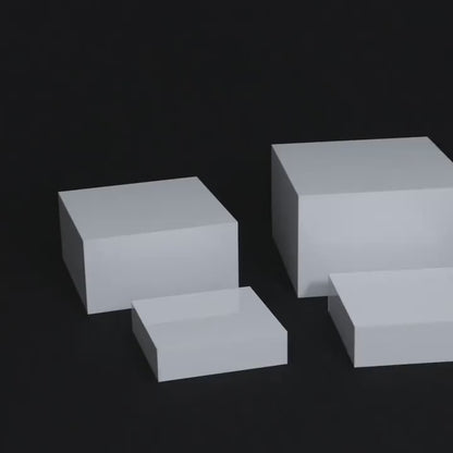 Display Stands 6pcs Five-Sided Square Buffet Risers - White Transparent Dessert Cake Display Storage Rack for Party Wedding Catering Retail Boutique Gallery Home Decor