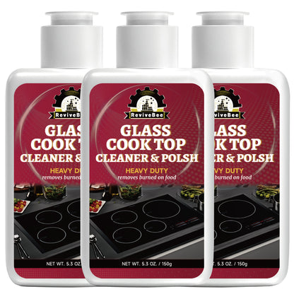 Ceramic Stove Cleaner Gel – Fast-Acting Stovetop Cleaner Removes Burnt-On Grease & Stains Without Scratching, Non-Toxic Non-Irritating Formula for Glass Ceramic Cooktop, Kitchen Cleaning Essentials