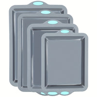 4-piece baking tray set - light gray