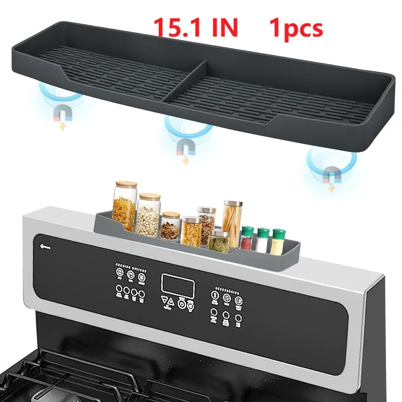 Silicone Stove Top Cover Mat – Heat-Resistant 28x20 Inch Cooktop Protector & Dish Drying Mat for Gas & Electric Stoves – Scratch-Resistant Kitchen Counter Guard – 1 or 2 Pack with Magnetic Rack Option