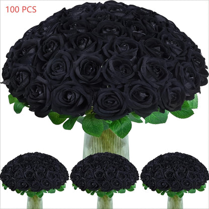 Artificial Roses Bulk with Long Stems – Real Touch Velvet Fake Flowers for Wedding Bouquet, Bridal Centerpiece, Valentine's Day, Mother's Day, Home Decor (50/100pcs, Multi Colors)