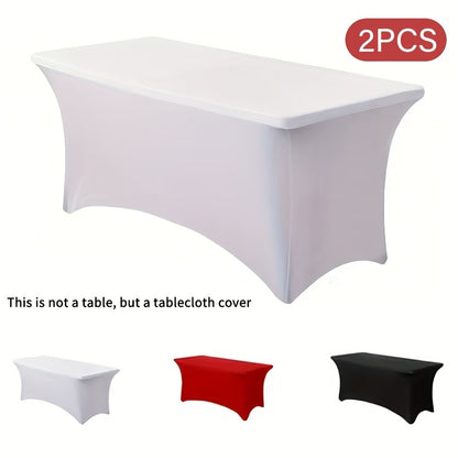 Spandex Tablecloth 6 Foot Rectangular Stretch Table Cover for Parties Weddings Banquets – Wrinkle-Free Full Coverage Fitted Table Cloth for Events