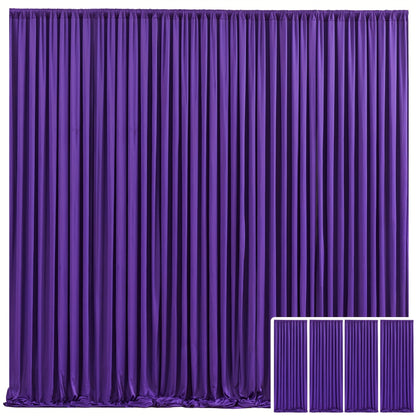 Blackout Backdrop Curtain 4 Pack 5x10 Ft - Heavyweight Nonwoven, Wrinkle-Resistant, Smooth Hanging for Wedding Birthday Baby Shower Party Photography Background Decoration