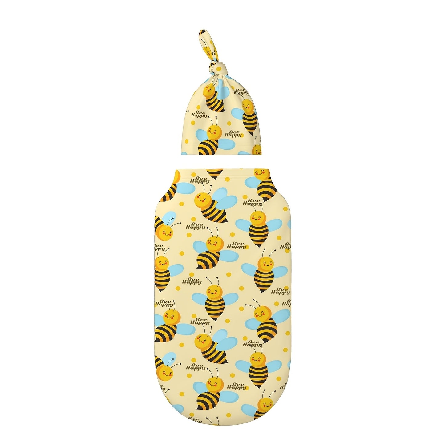 Baby Swaddle Blanket & Beanie Hat Set – Butterfly, Sunflower, Bee, Life Tree & Moon Star Newborn Wrap