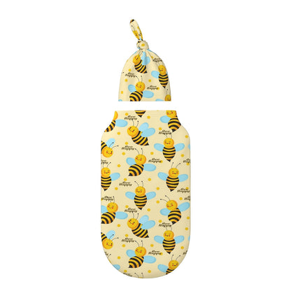 Baby Swaddle Blanket & Beanie Hat Set – Butterfly, Sunflower, Bee, Life Tree & Moon Star Newborn Wrap