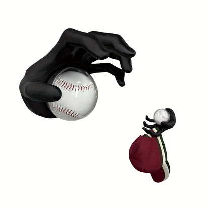 Wall Mounted Hand Shape Sports Ball Display Shelf - Decorative Storage Organizer for Basketball Football Volleyball Rugby Baseball Collection