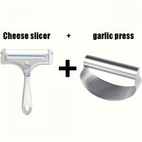 Cheese slicer + garic press