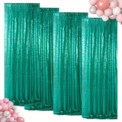 Sequin Backdrop Curtain for Party Wedding - 4x8ft Shimmering Glitter Curtain for Birthday Photo Booth Stage Decoration, Easy Hang, Multi-Color