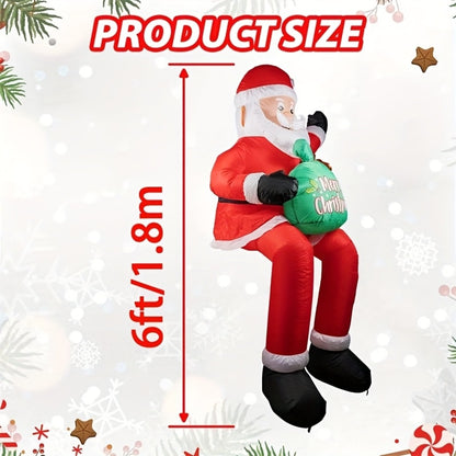 Christmas Inflatable Decoration with LED & Music – Head-Shaking Santa Claus on Polar Bear or Snowman, 7FT Blow Up Yard Decor with Recording Function, IP55 Outdoor Garden Lawn Party