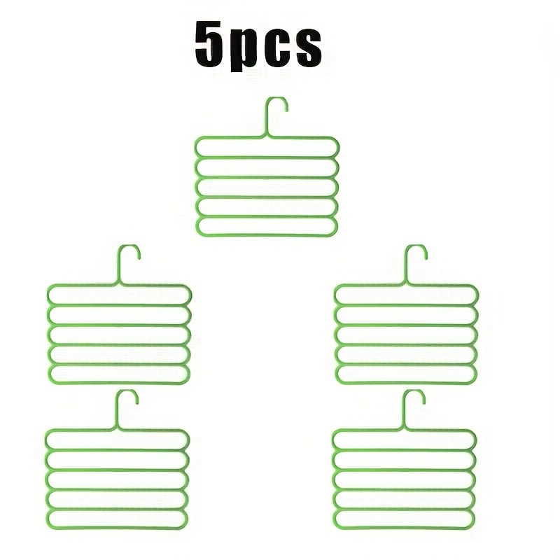 Multi-Layer Pants Hangers Set of 5 – 5-Tier Space Saving Clothes Rack, Slip-Resistant Adjustable Wardrobe Organizer for Pants, Jeans & Clothes, Closet & Laundry Room Storage
