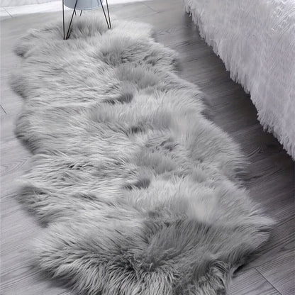 Soft Fluffy Wavy Area Rug Imitation Plush Carpet for Living Room Bedroom Modern Decorative Non-Slip Floor Mat Multi-Size Options