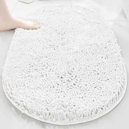 Chenille Bath Mat Non-Slip Super Absorbent Oval Bathroom Rug Soft Plush Carpet for Bathroom Kitchen Bedroom Entryway Indoor Outdoor Pet Dog Mat Machine Washable Multi-Color Multi-Size