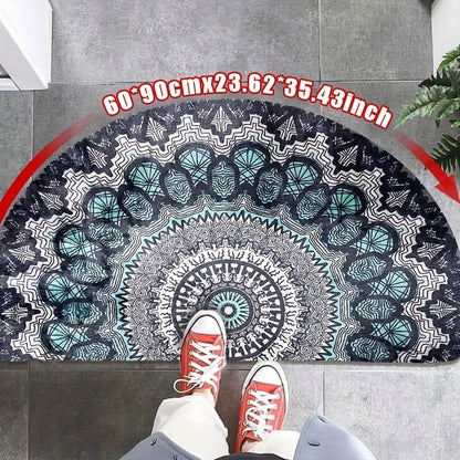 Outdoor Door Mat Heavy Duty Non-Slip Welcome Mat for Front Door Entrance Patio Porch, Durable Low-Profile Rug, Multiple Colors & Sizes, Light Blue Brown Dark Blue Gray Rainbow