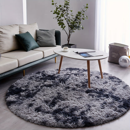 Round Shaggy Plush Rug – Soft Fluffy Circular Carpet for Bedroom & Living Room, Easy Clean