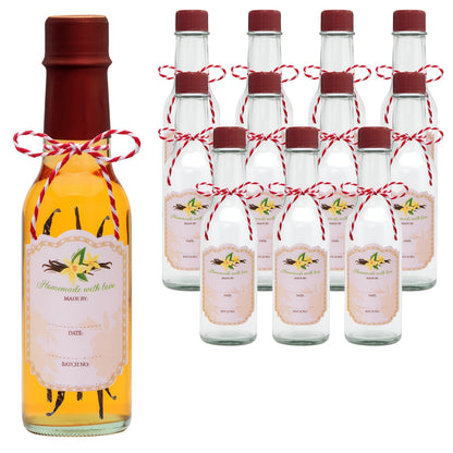 Small Sauce Bottles with Lids 5oz Sealed Inner Cover Set for Hot Sauce Salad Dressing Tomato Sauce Blueberry Fruit Vinegar - Kitchen Storage Condiment Bottles 12 16 24 36 Pack