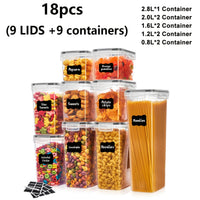 18pcs(9 lids + 9 containers)/new
