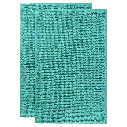 Chenille Bath Rug Extra Thick Soft Absorbent Non-Slip Bathroom Mat Machine Washable, Multiple Sizes & Colors
