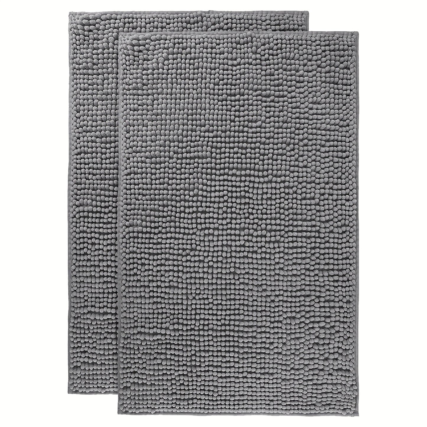Chenille Bath Rug Extra Thick Soft Absorbent Non-Slip Bathroom Mat Machine Washable, Multiple Sizes & Colors