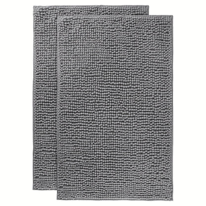 Chenille Bath Rug Extra Thick Soft Absorbent Non-Slip Bathroom Mat Machine Washable, Multiple Sizes & Colors