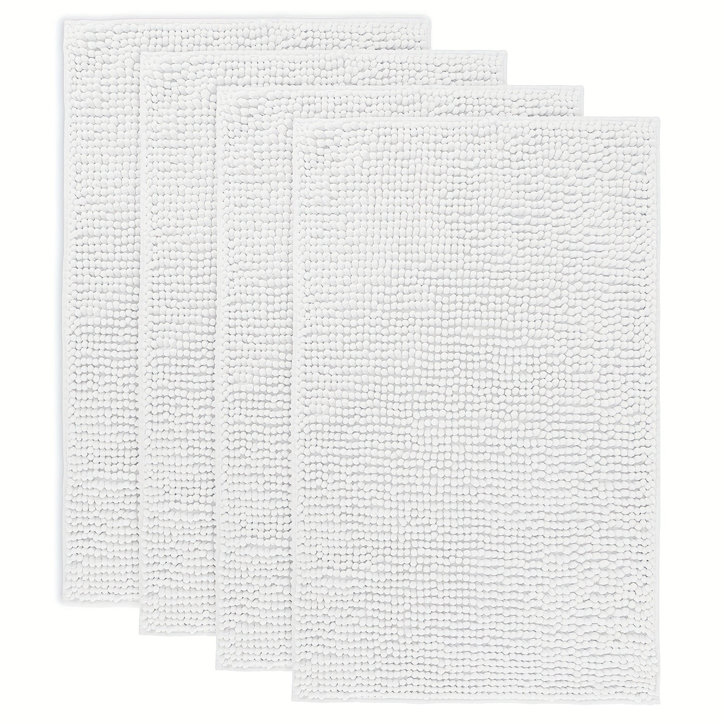 Chenille Bath Rug Extra Thick Soft Absorbent Non-Slip Bathroom Mat Machine Washable, Multiple Sizes & Colors