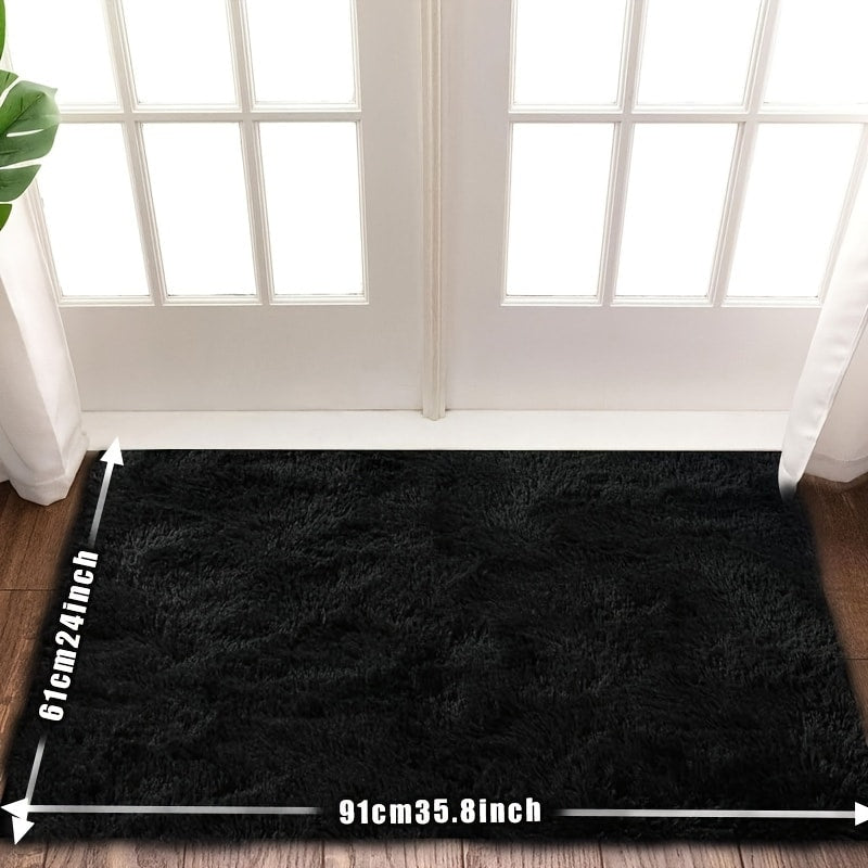 Fluffy Rug Plush Soft Indoor Carpet Non-Slip for Living Room Bedroom Hallway Runner Nursery Kids Play Area — Tie Dye & Solid Colors Multiple Sizes
