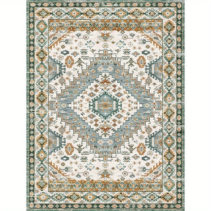 Area Rug Boho Vintage Washable Non-Slip Rug for Living Room Bedroom Traditional Woven Carpet Home Decor
