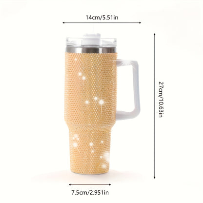 40oz Rhinestone Tumbler Insulated Stainless Steel Travel Cup - Diamond Glitter Design, Hot & Cold Drinks, Multiple Colors, Birthday Christmas Gift