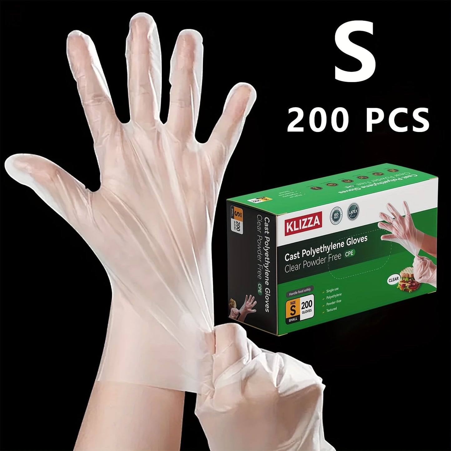 Clear Poly Disposable Gloves 200/1000PCS Oil Resistant Food Safe Cooking Cleaning Gloves S M XL
