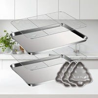 2 Pans + 2 Racks + 3 Christmas Tree Molds