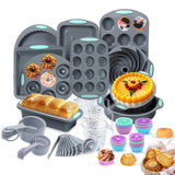 83-piece silicone cake mold set B-light gray