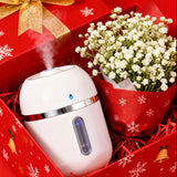 White flowers and baby's breath as Christmas gifts, without a gift box