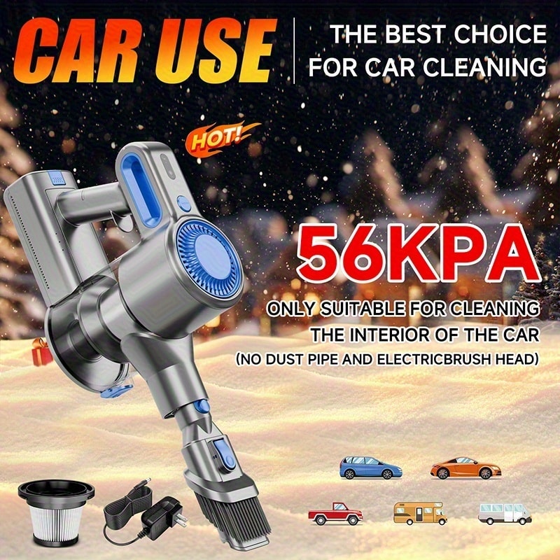 Cordless Stick Vacuum Cleaner 56-68Kpa – Lightweight 8-in-1 Handheld Vacuum with Rechargeable Battery, 45 Min Runtime for Hard Floors, Carpets & Pet Hair