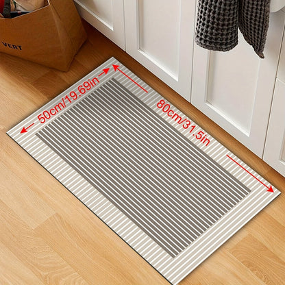 Kitchen Mat Non-Slip Absorbent Runner Rug Nordic Floral Pattern Anti-Fatigue Floor Mat with Rubber Backing for Kitchen Bathroom Hallway Laundry Room Beige Brown Washable