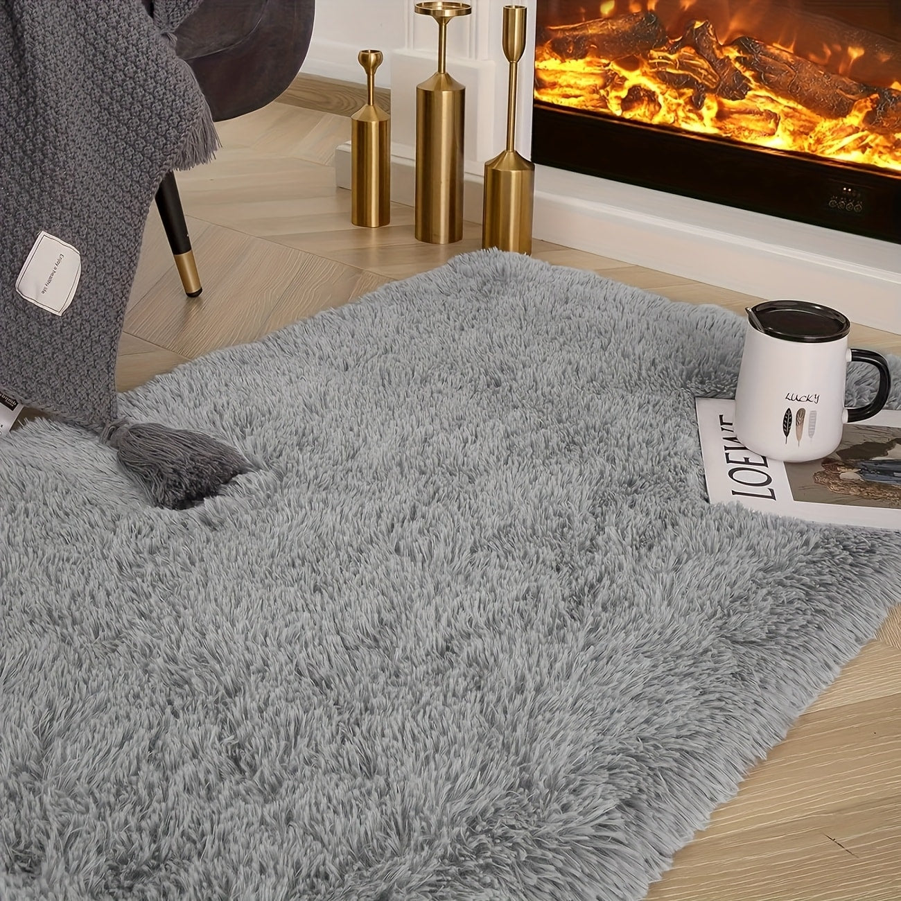 Fluffy Area Rug Large Soft Shag Carpet for Living Room Bedroom – Non-Slip Ultra Thick Plush Floor Mat, Multiple Sizes & Colors, Home Decor