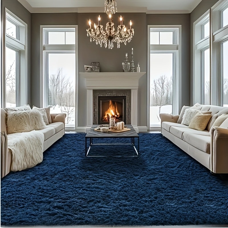 Fluffy Area Rug Large Soft Shag Carpet for Living Room Bedroom – Non-Slip Ultra Thick Plush Floor Mat, Multiple Sizes & Colors, Home Decor
