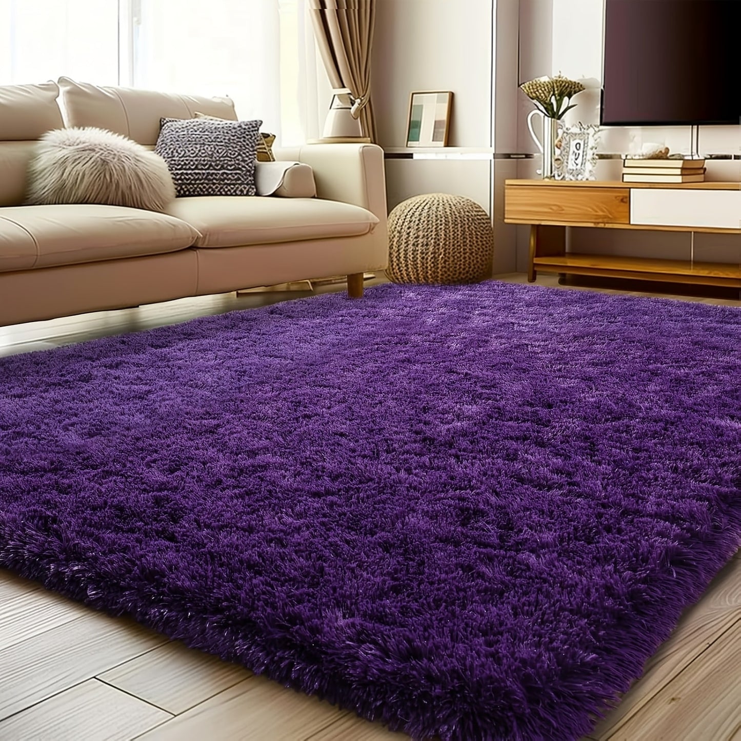 Fluffy Area Rug Large Soft Shag Carpet for Living Room Bedroom – Non-Slip Ultra Thick Plush Floor Mat, Multiple Sizes & Colors, Home Decor